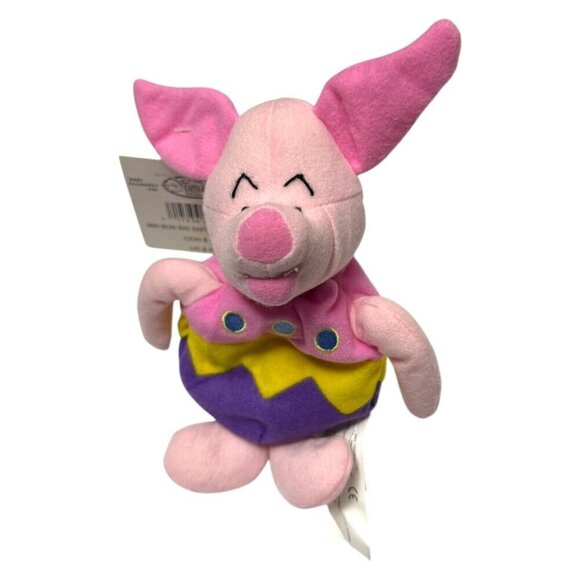NWT 90s Disney Store EASTER EGG PIGLET Vintage DISNEY Mini Beanie Doll 8" - Picture 1 of 7